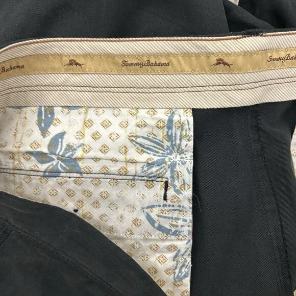 Tommy Bahama Mens 40 Black Tencel Blend Flat-Front Shorts Casual Lightweigh - Picture 11 of 14